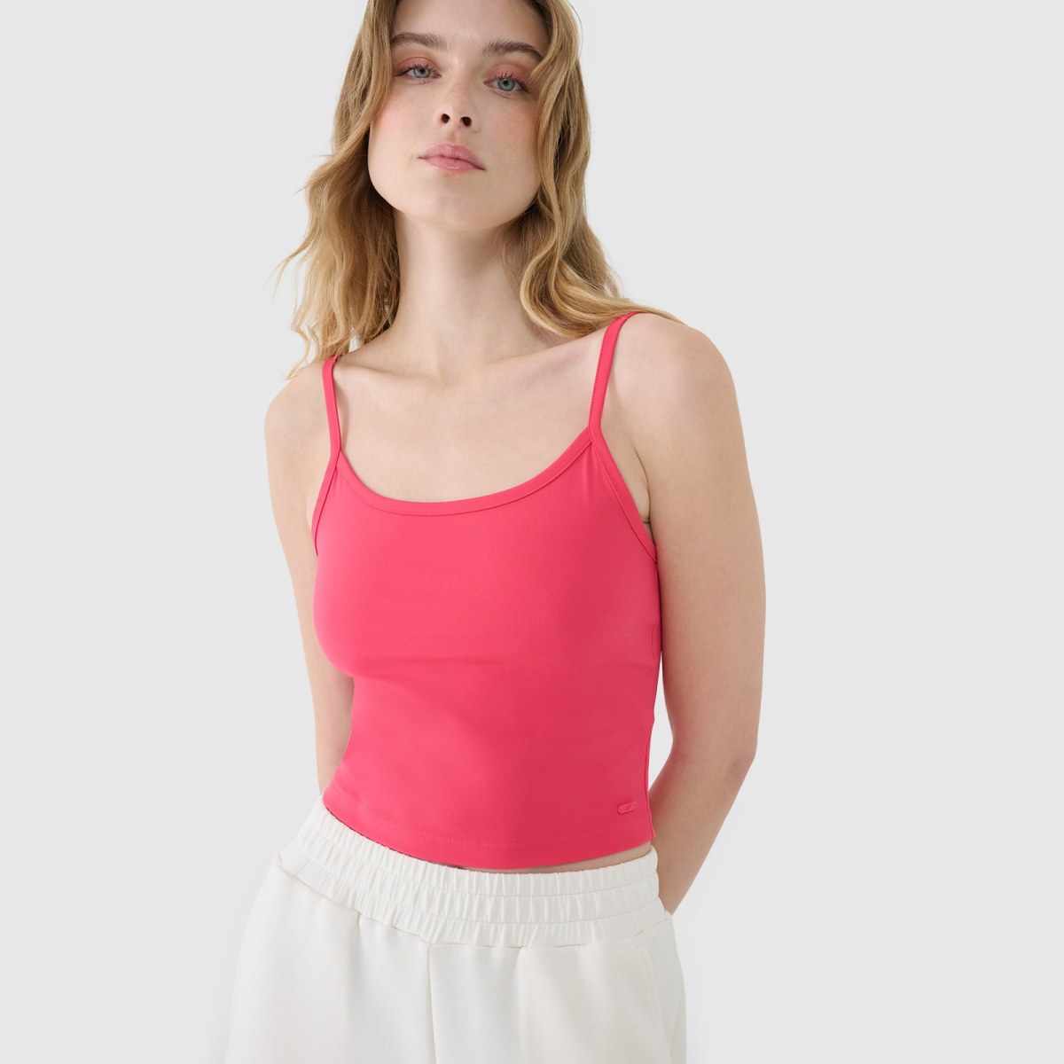 Dámsky slim crop-top - ružový · záber 2