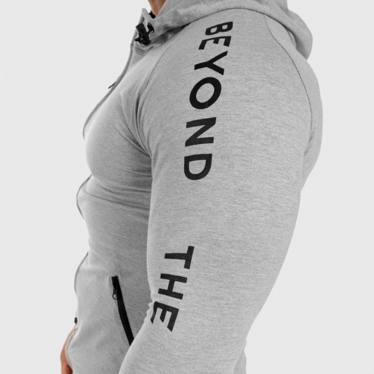 Pánska SlimFit mikina Beyond the Future, sivá · záber 2