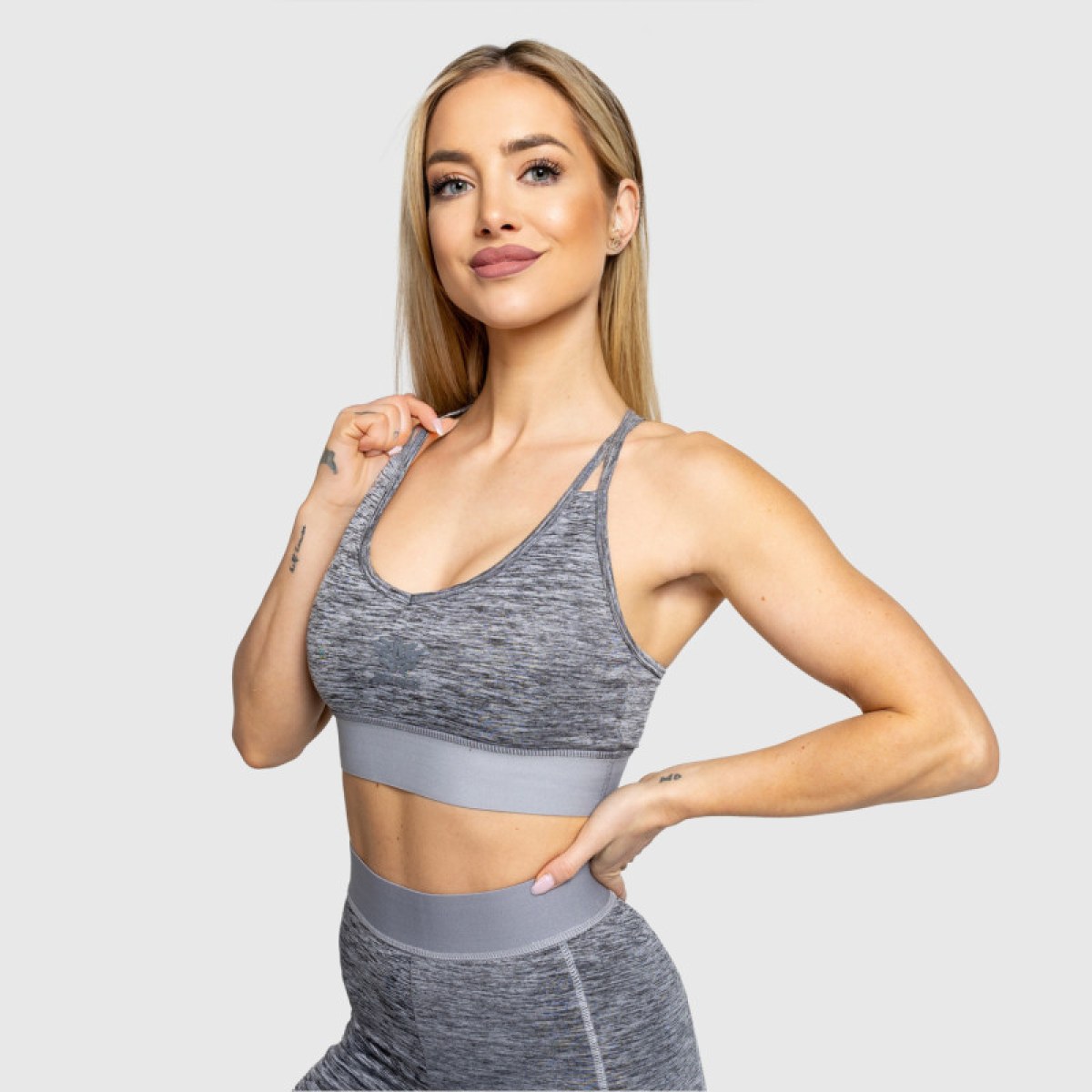 Športová podprsenka Iron Aesthetics Grande, sivá · záber 3