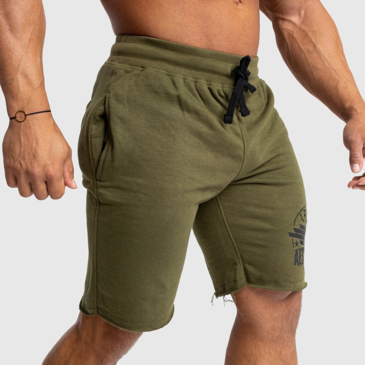 Pánske teplákové kraťasy Iron Aesthetics Force, vojenská zelená · záber 5