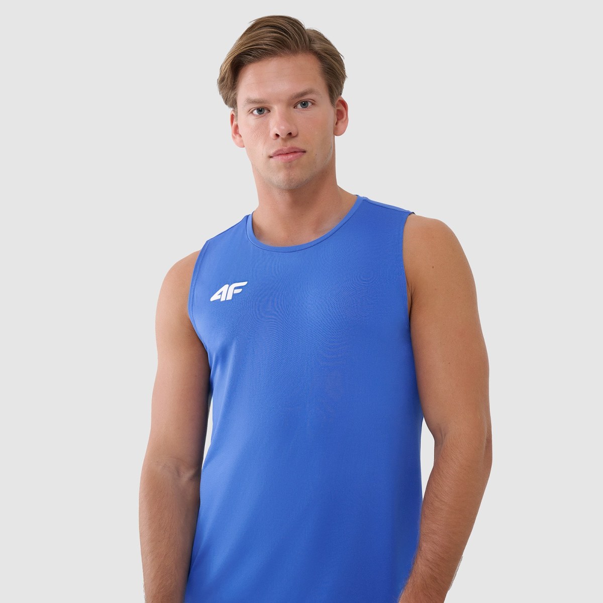 Pánsky rýchloschnúci tréningový tank top - modrý · záber 2