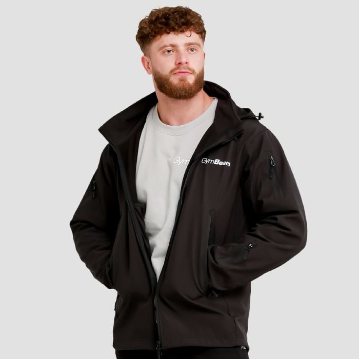 GymBeam Pánska bunda Softshell Black MM · záber 1