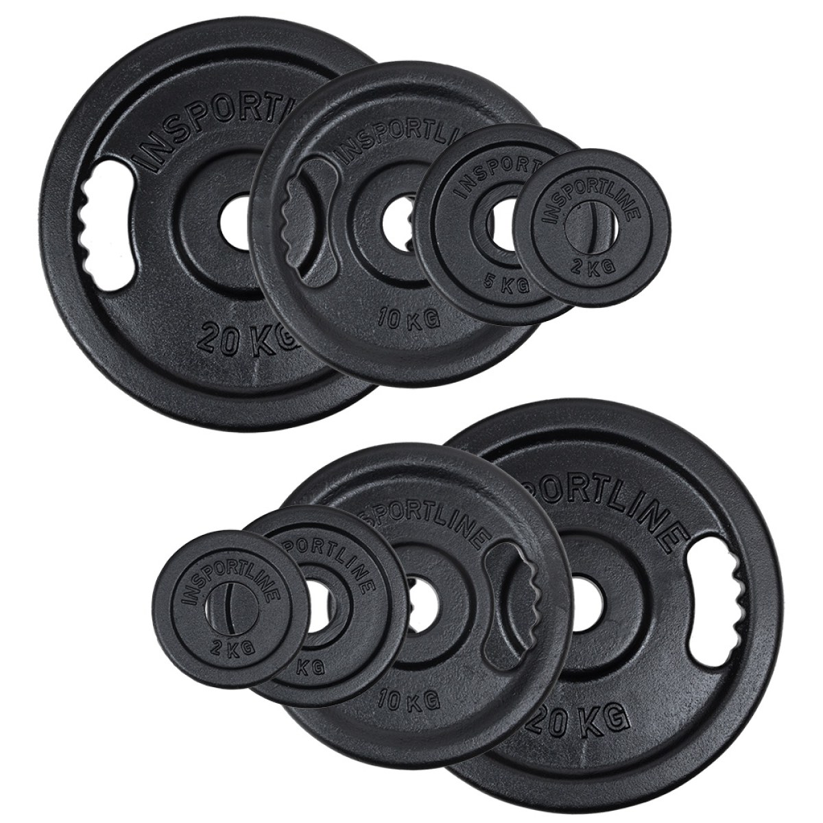 Sada 2x4ks olympijských kotúčov inSPORTline Castblack 2x 2-20 KG · záber 1