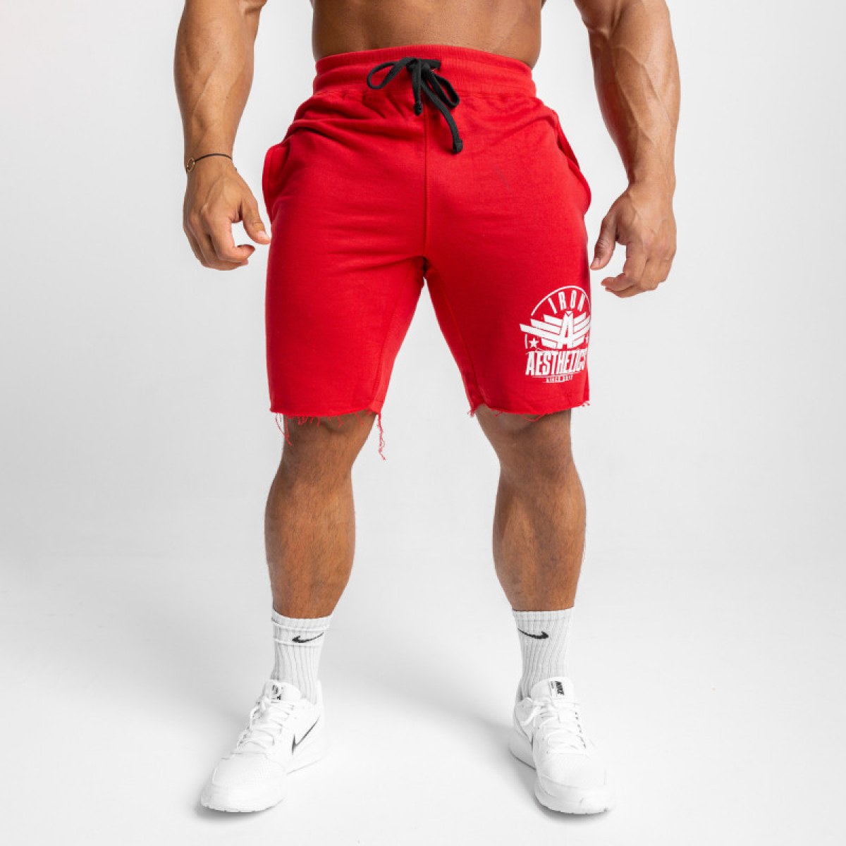 Pánske teplákové kraťasy Iron Aesthetics Force, červené · záber 4