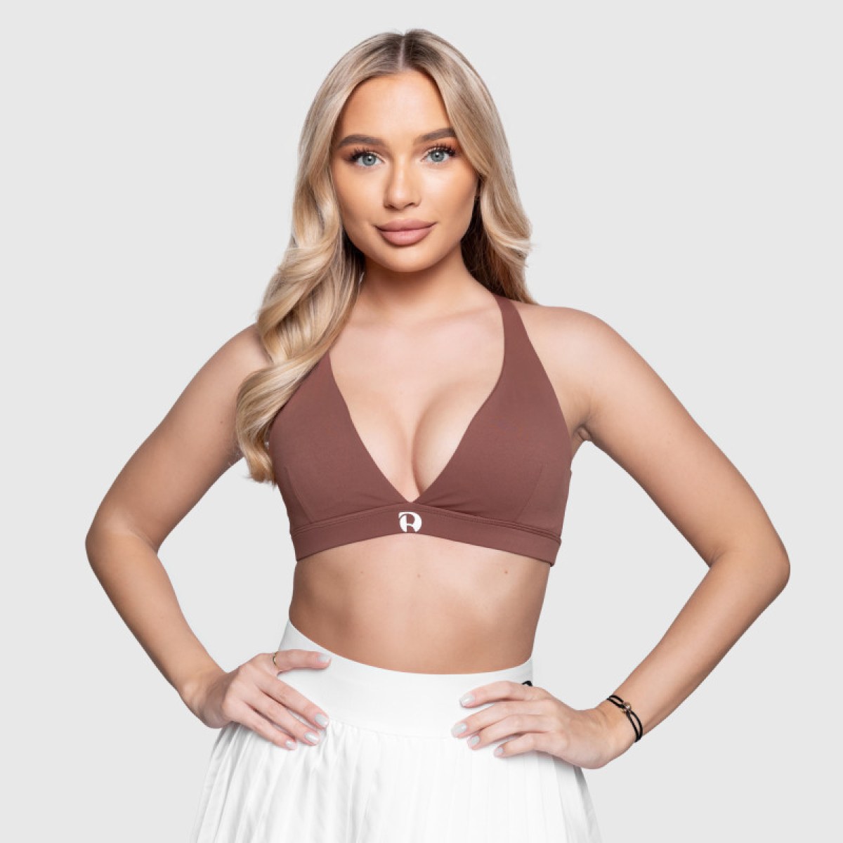 Športová podprsenka Iron Aesthetics Delta, hnedá · záber 1