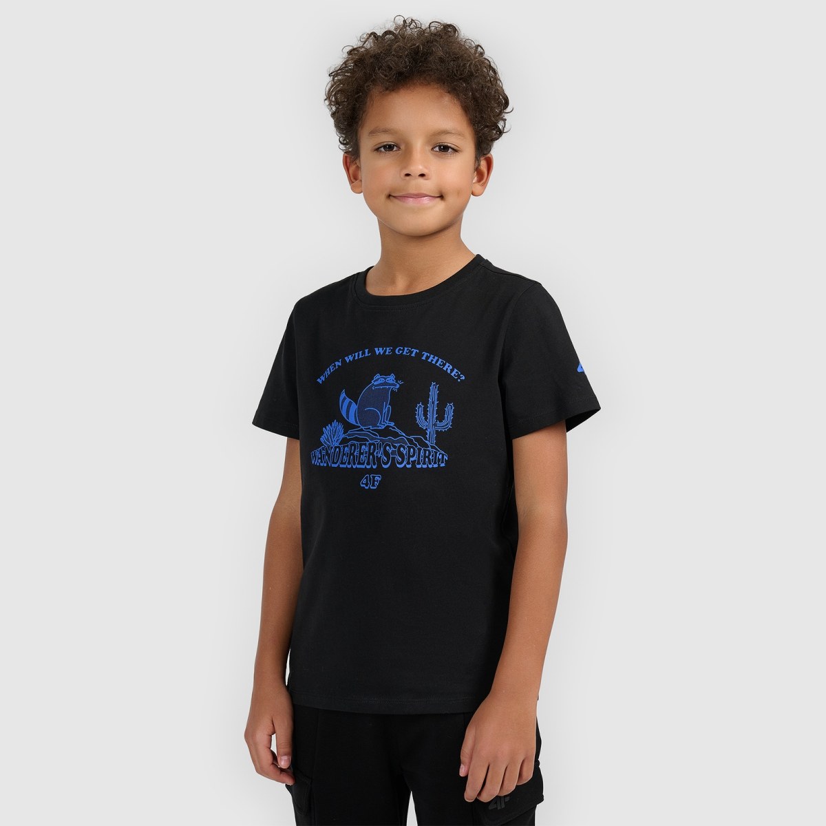 T-shirt regular s potlačou chlapčenský - čierny · záber 1