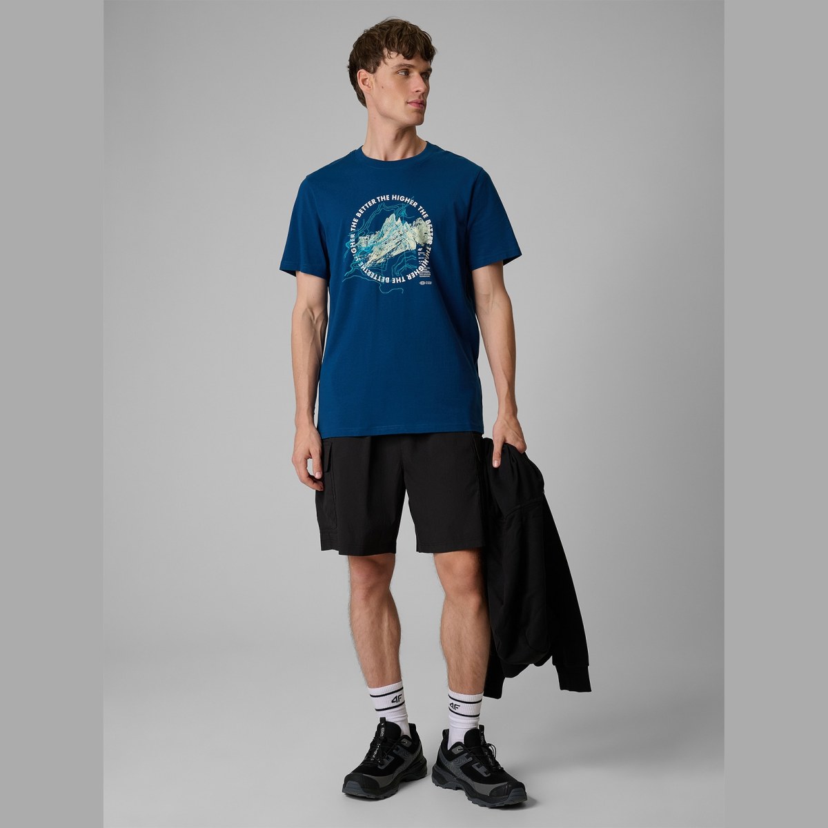 T-shirt regular s potlačou pánsky - tyrkysový · záber 6