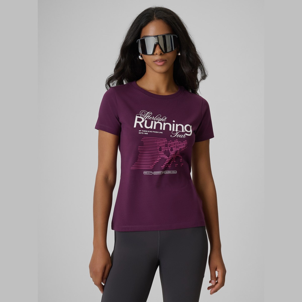 T-shirt slim s potlačou dámsky - fialový · záber 1