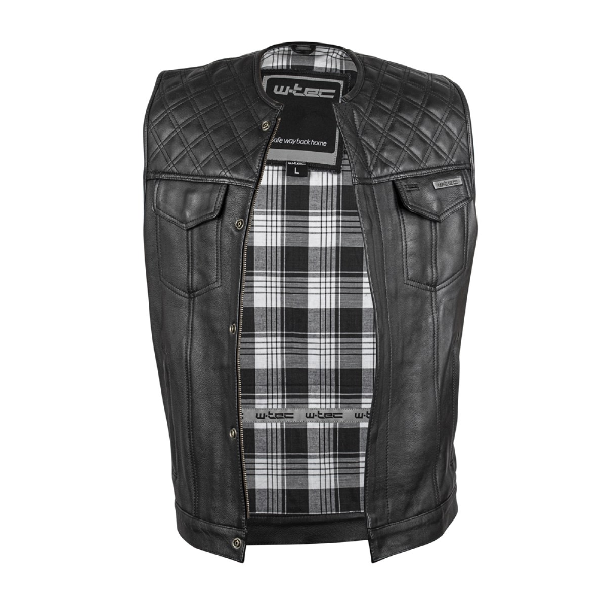 Kožená moto vesta W-TEC Losango - Veľkosť: S · záber 3