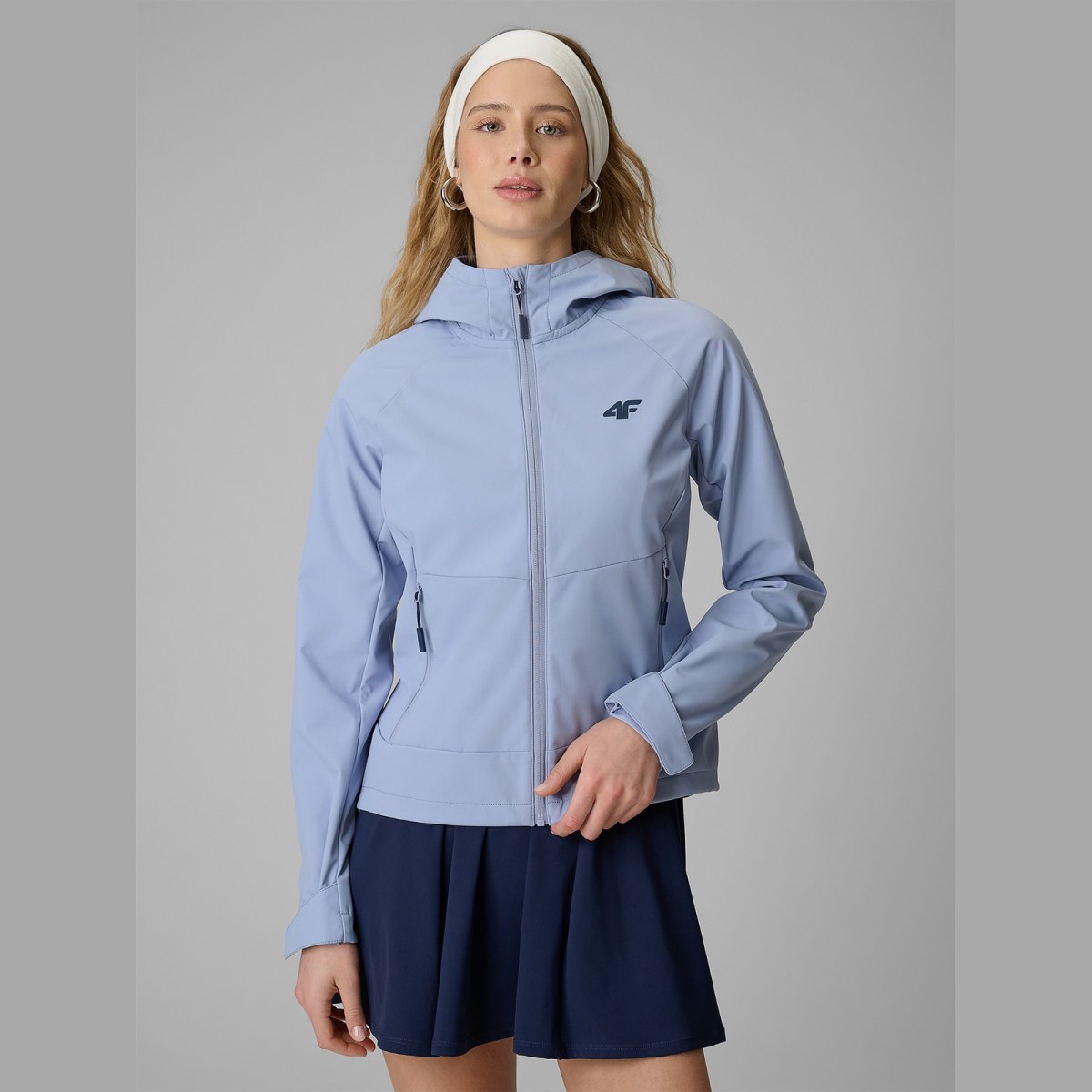 Dámska softshell bunda vetruodolná membrána 5000 - modrá · záber 1