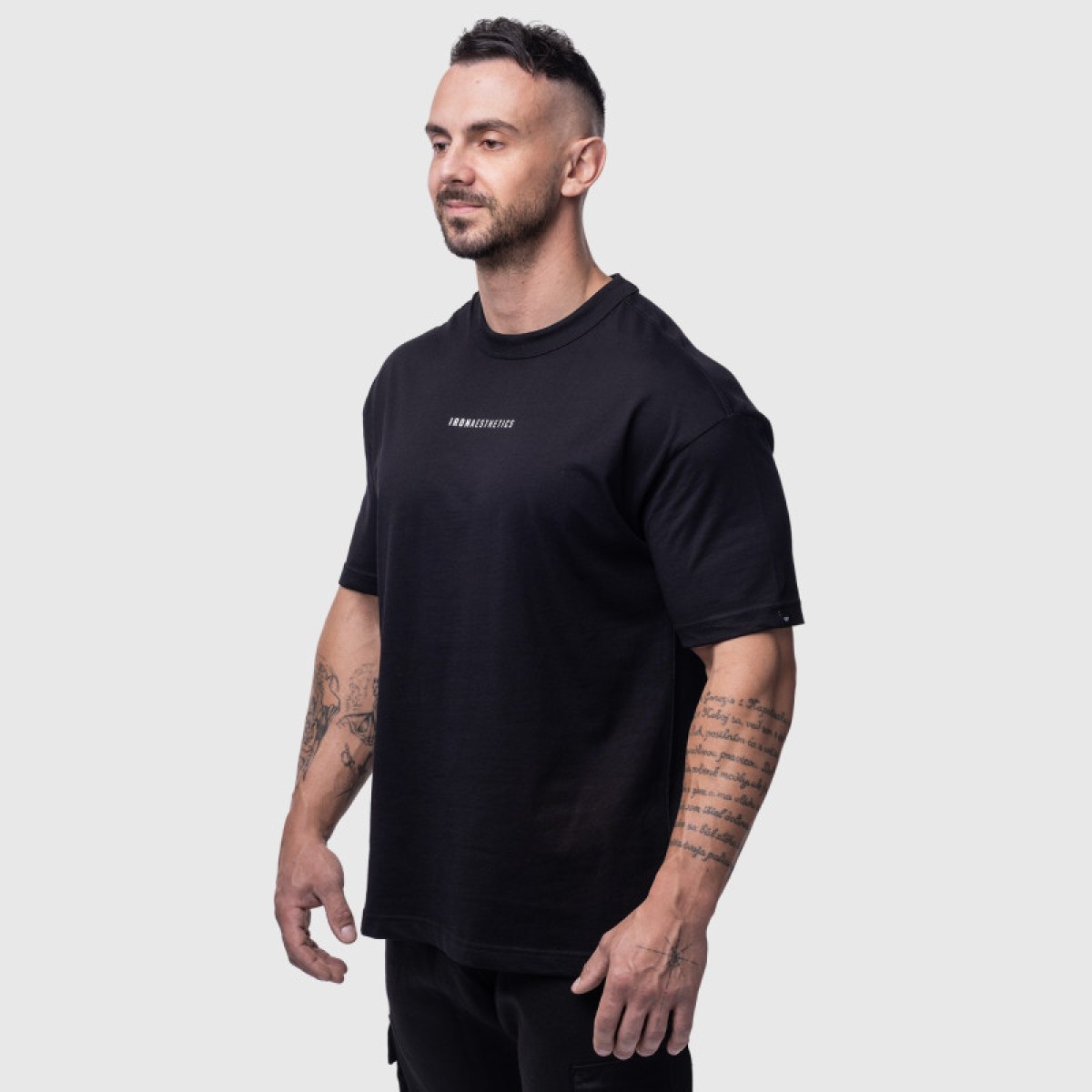 Oversize tričko Iron Aesthetics Vibe Tee, čierne · záber 3