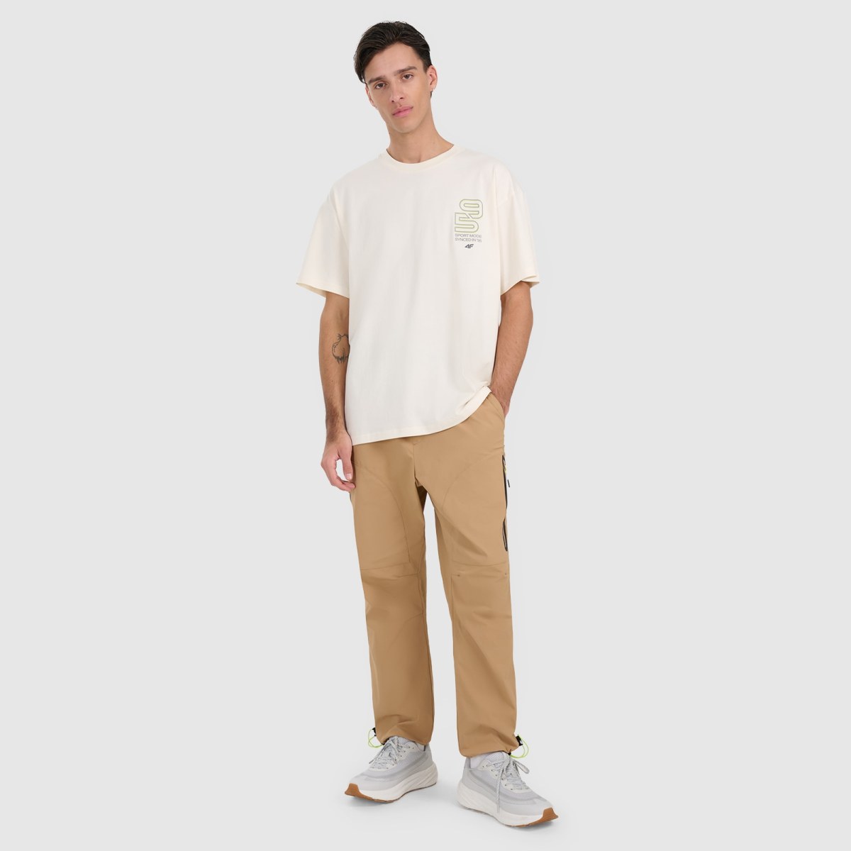 Nohavice casual pánske - béžové · záber 1