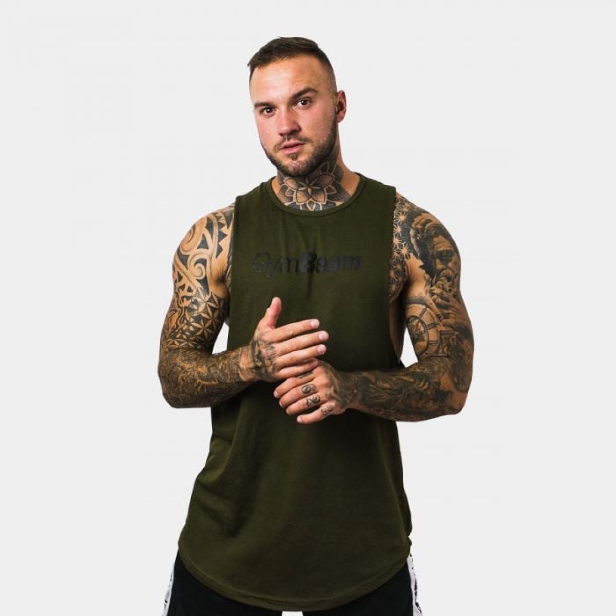 Gym Beam Tielko Cut Off Military Green LL · záber 1