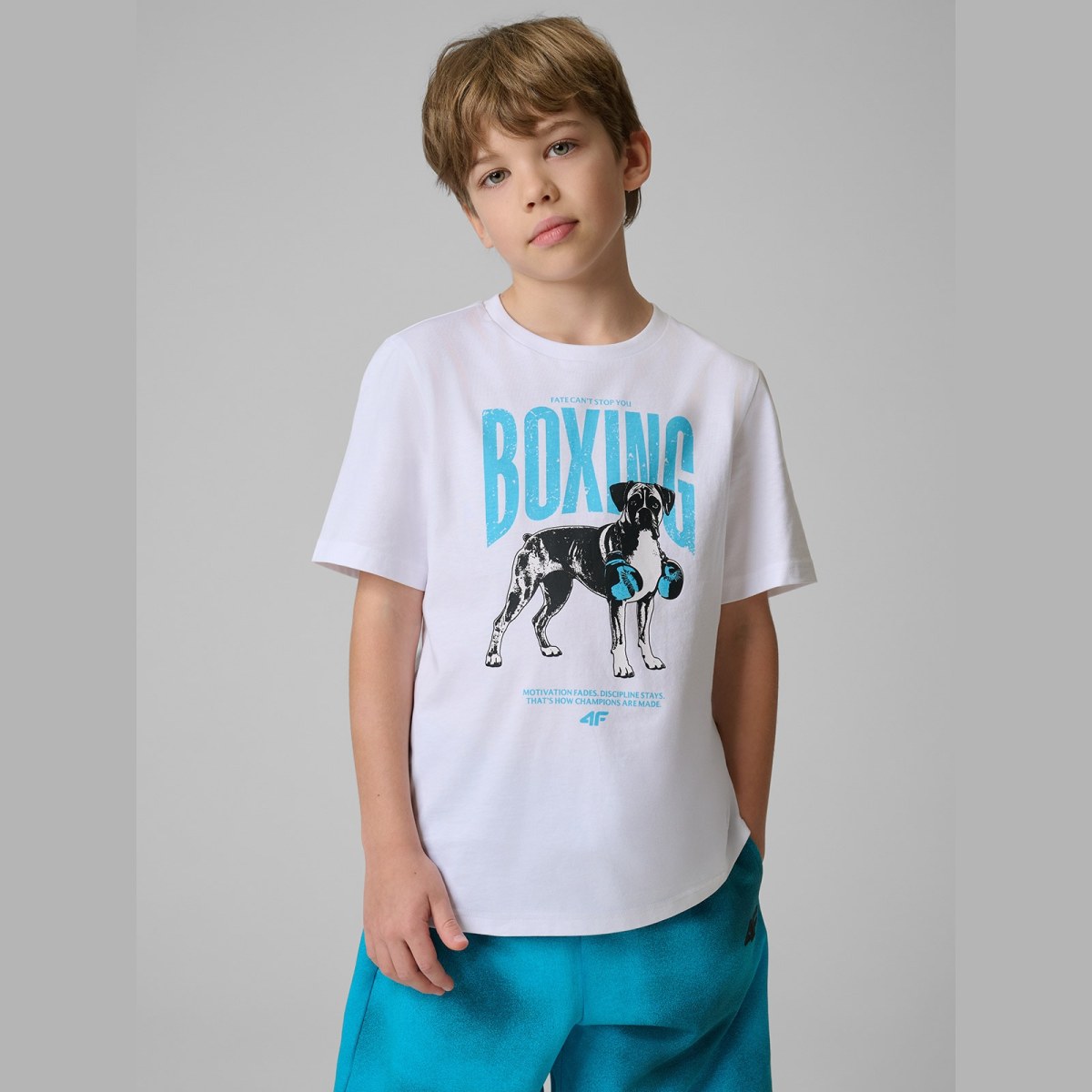 T-shirt regular s potlačou chlapčenský - biely · záber 7