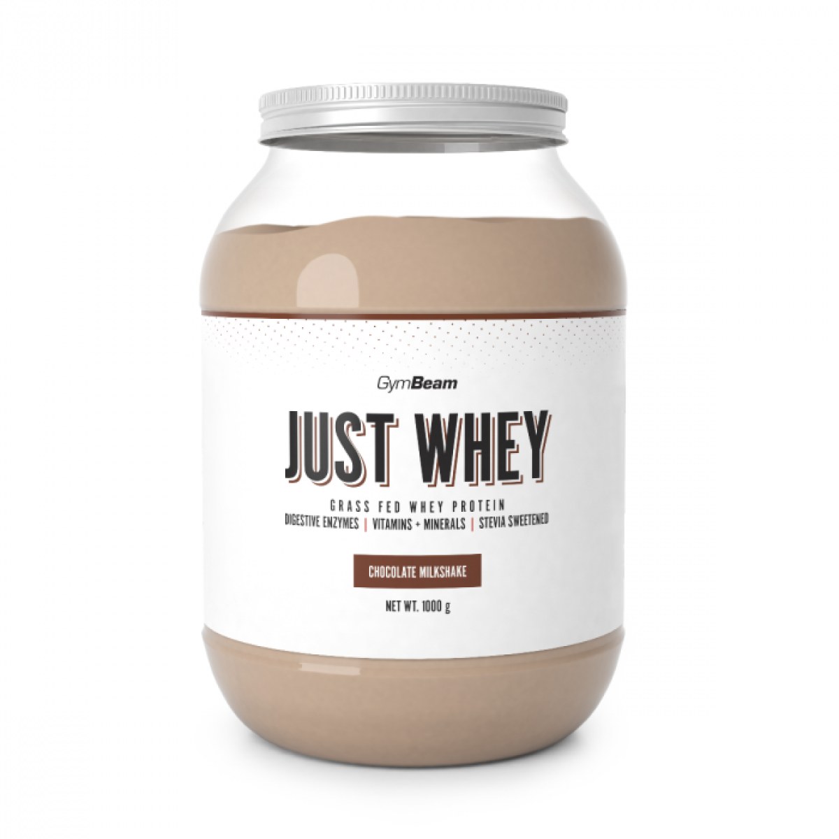 GymBeam Just Whey čokoládový milkshake - Príchuť: Čokoládový milkshake | Hmotnosť: 1 kg · záber 1