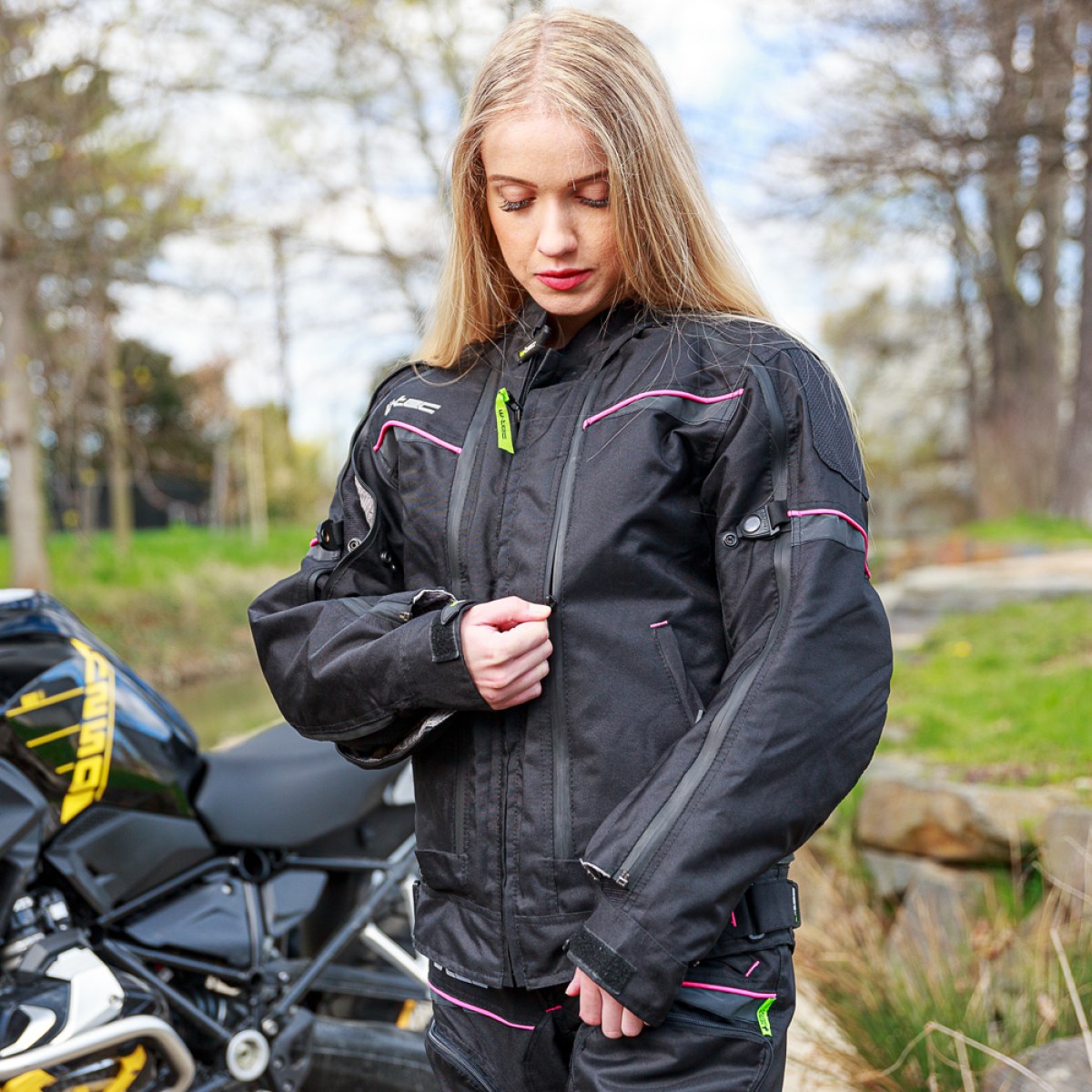 Dámska moto bunda W-TEC Progair Lady - Veľkosť: XXL | Farba: Ružová · záber 3