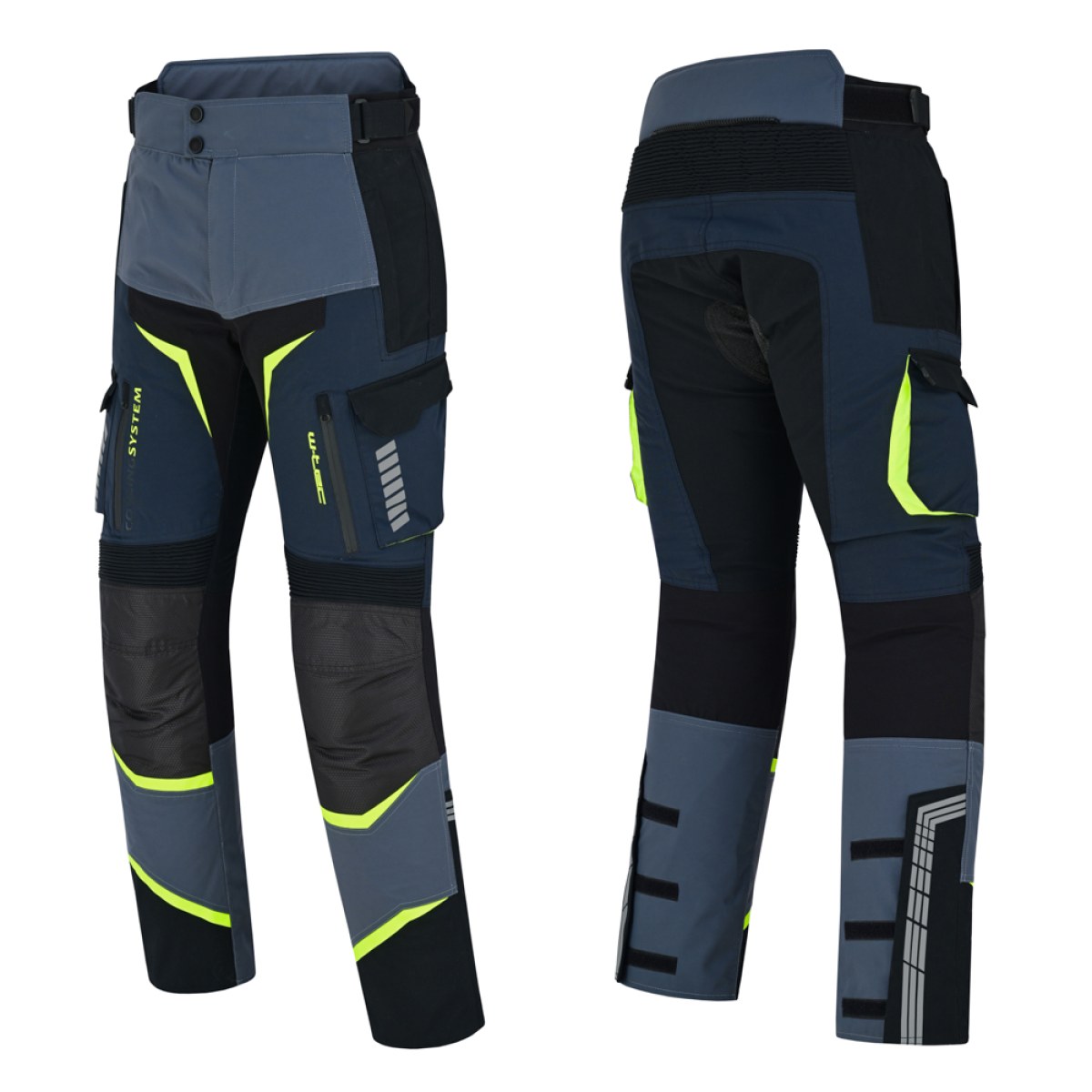 W-TEC Modock kalhoty čierno-modro-fluo žltá - L · záber 2
