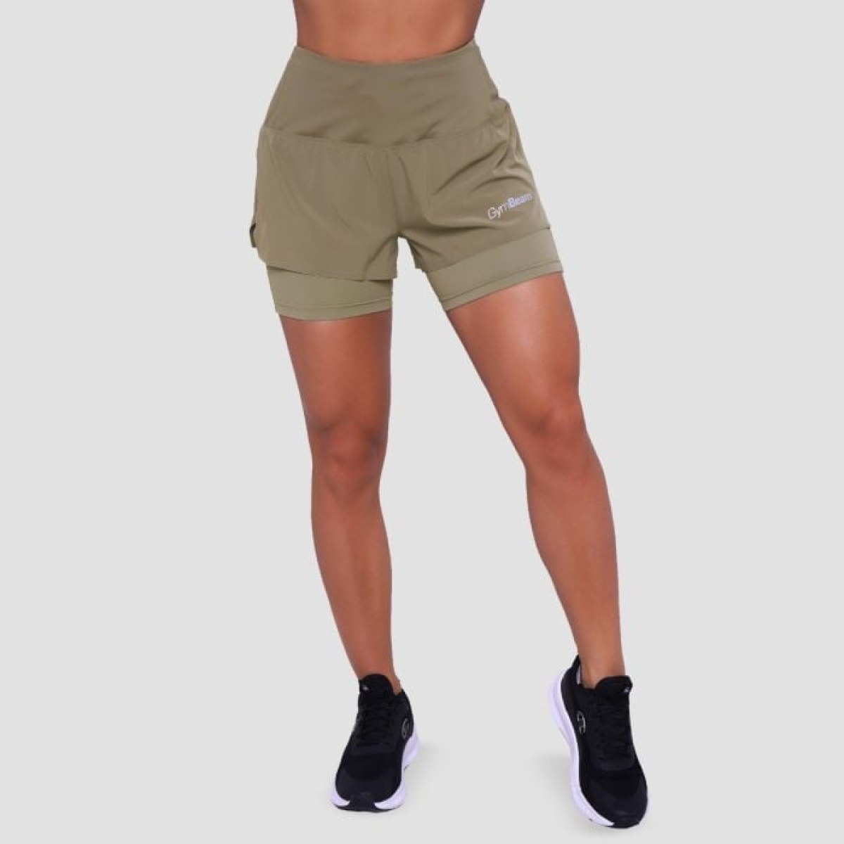 GymBeam Dámske bežecké šortky 2in1 Pulse Vetiver LL · záber 1