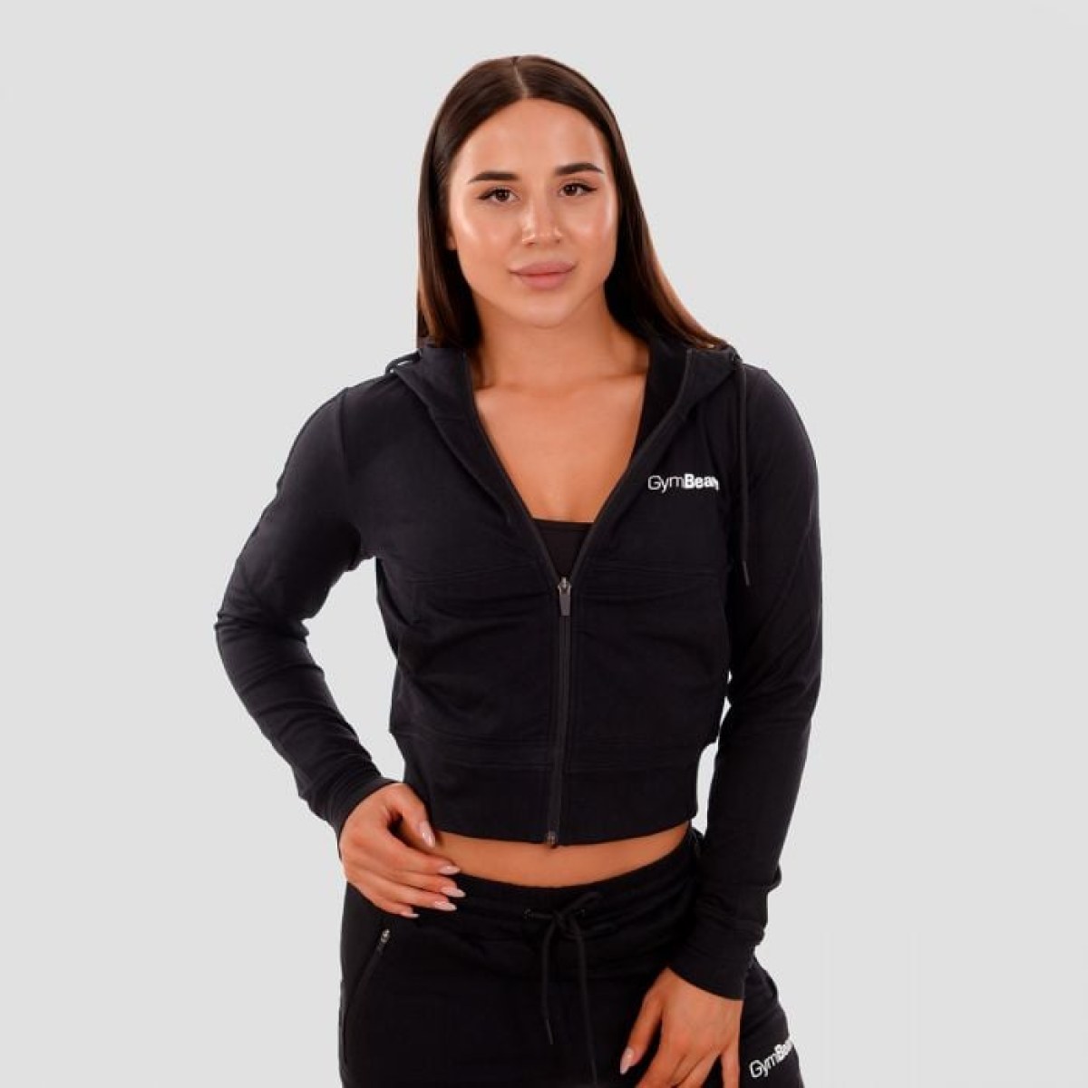GymBeam Dámska mikina Zip-up TRN black LL · záber 1