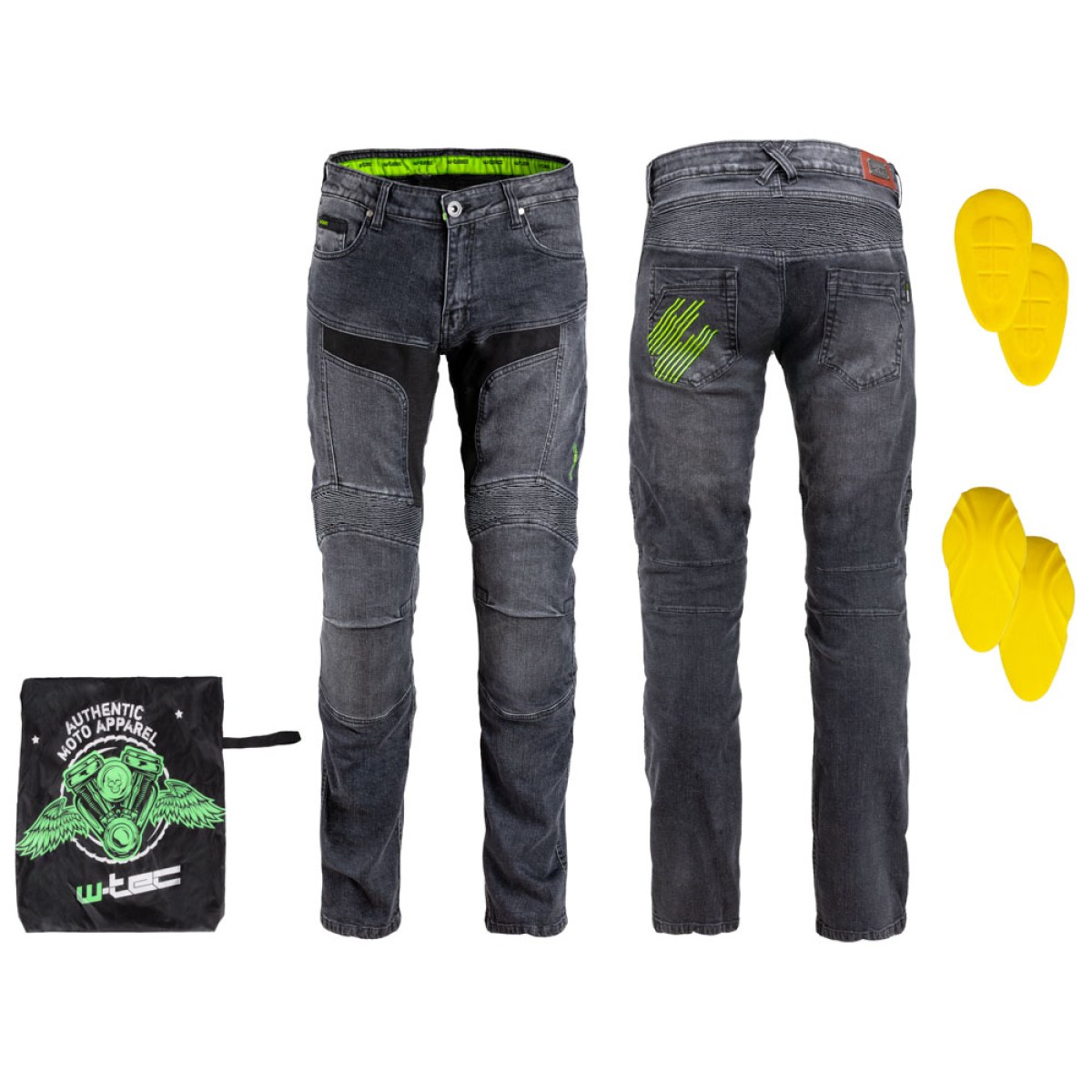 Pánske moto jeansy W-TEC Alfred CE - Veľkosť: XL | Farba: Sivá · záber 1