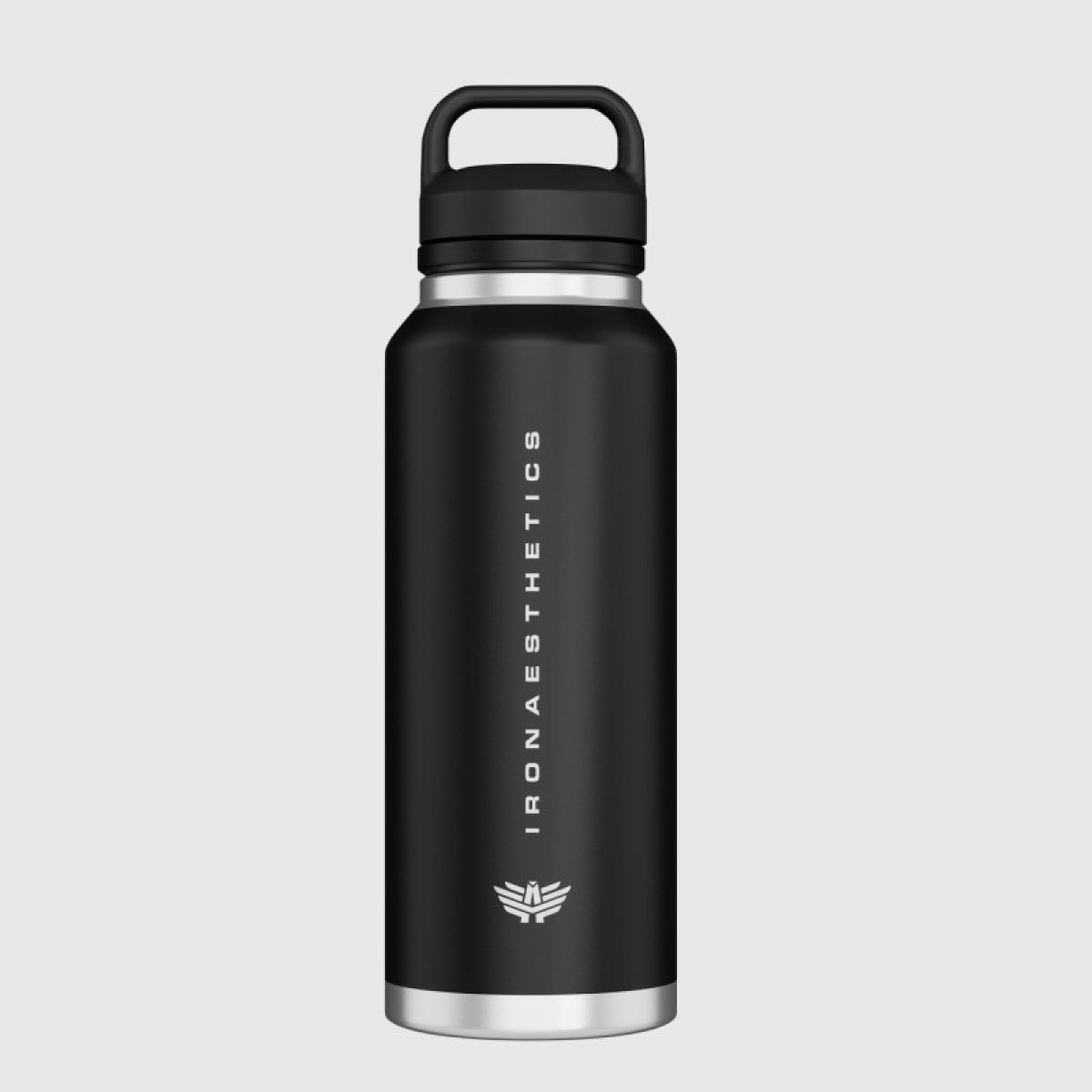 Nerezová fľaša Iron Aesthetics TwinCap 800 ml, čierna · záber 1