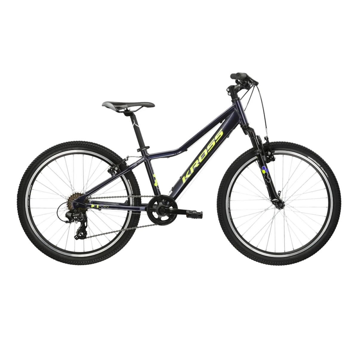 Kross Hexagon JR 1.0 24" - model 2025 námornícka modrá / žltá / lesk - S (12", 130-150 cm) · záber 1