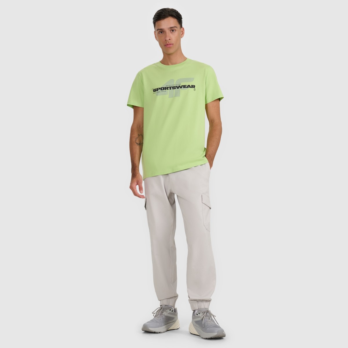 Pánske casual cargo nohavice - sivé · záber 1