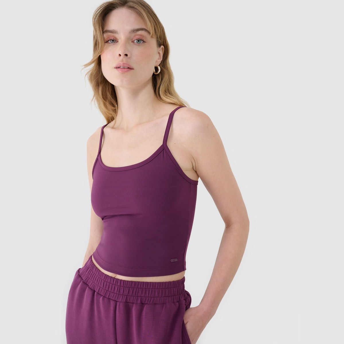 Dámsky slim crop-top - fialový · záber 2