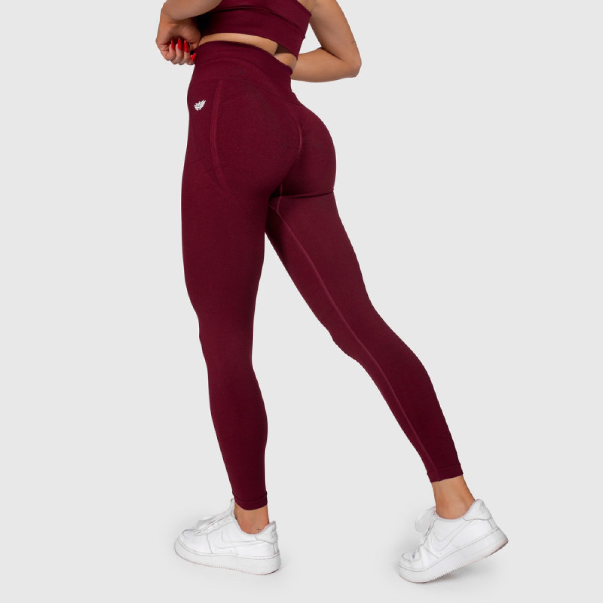 Športové legíny Iron Aesthetics Inspire, bordové · záber 1