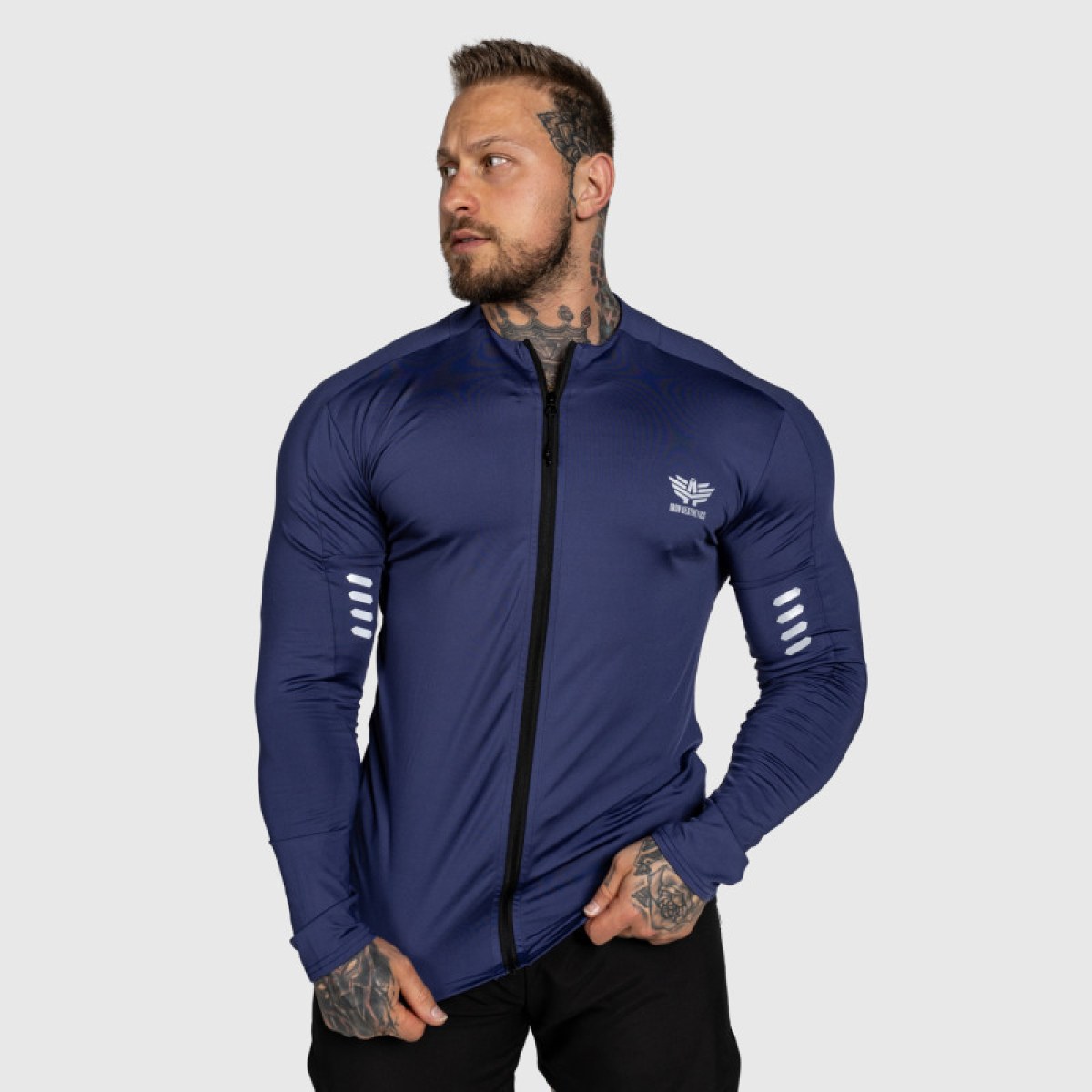 Športový top na zips Iron Aesthetics Unstoppable, modrý · záber 2