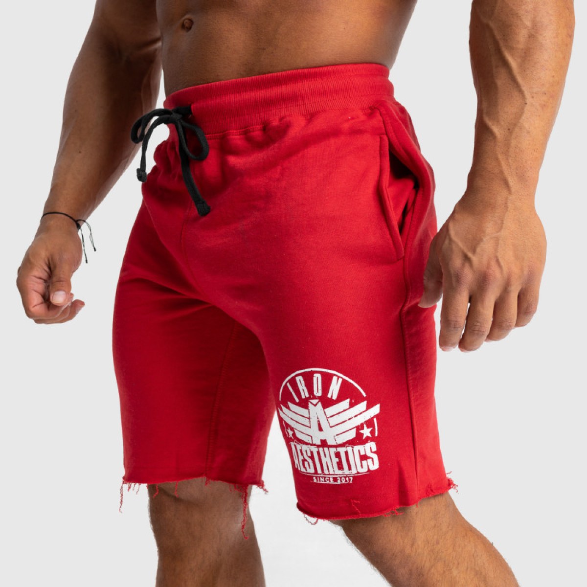Pánske teplákové kraťasy Iron Aesthetics Force, červené · záber 2