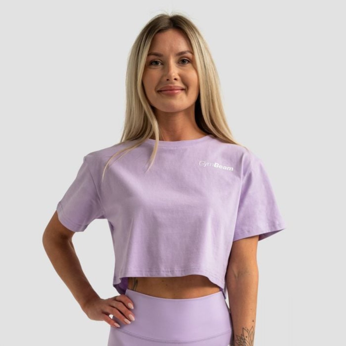 GymBeam Dámske tričko Cropped Limitless Lavender LL · záber 1