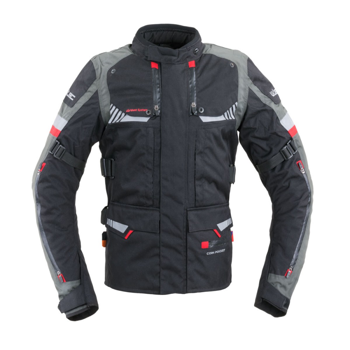 Touringová moto bunda W-TEC Excellenta Evo - Veľkosť: 3XL | Farba: Sivá · záber 1