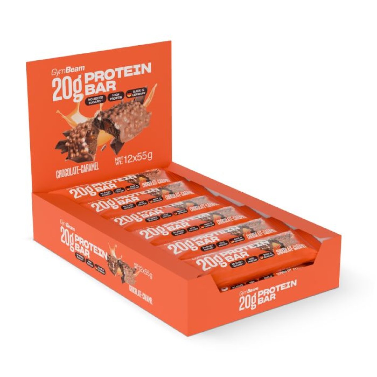 GymBeam 20 g Protein bar čokoláda karamel - Príchuť: Čokoláda karamel | Hmotnosť: 0,66 kg | Balenie: 12 · záber 1
