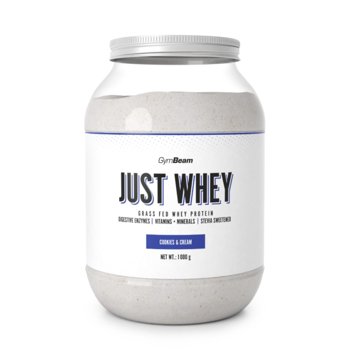 GymBeam Just Whey cookies & cream - Príchuť: Cookies & cream | Hmotnosť: 1 kg · záber 1