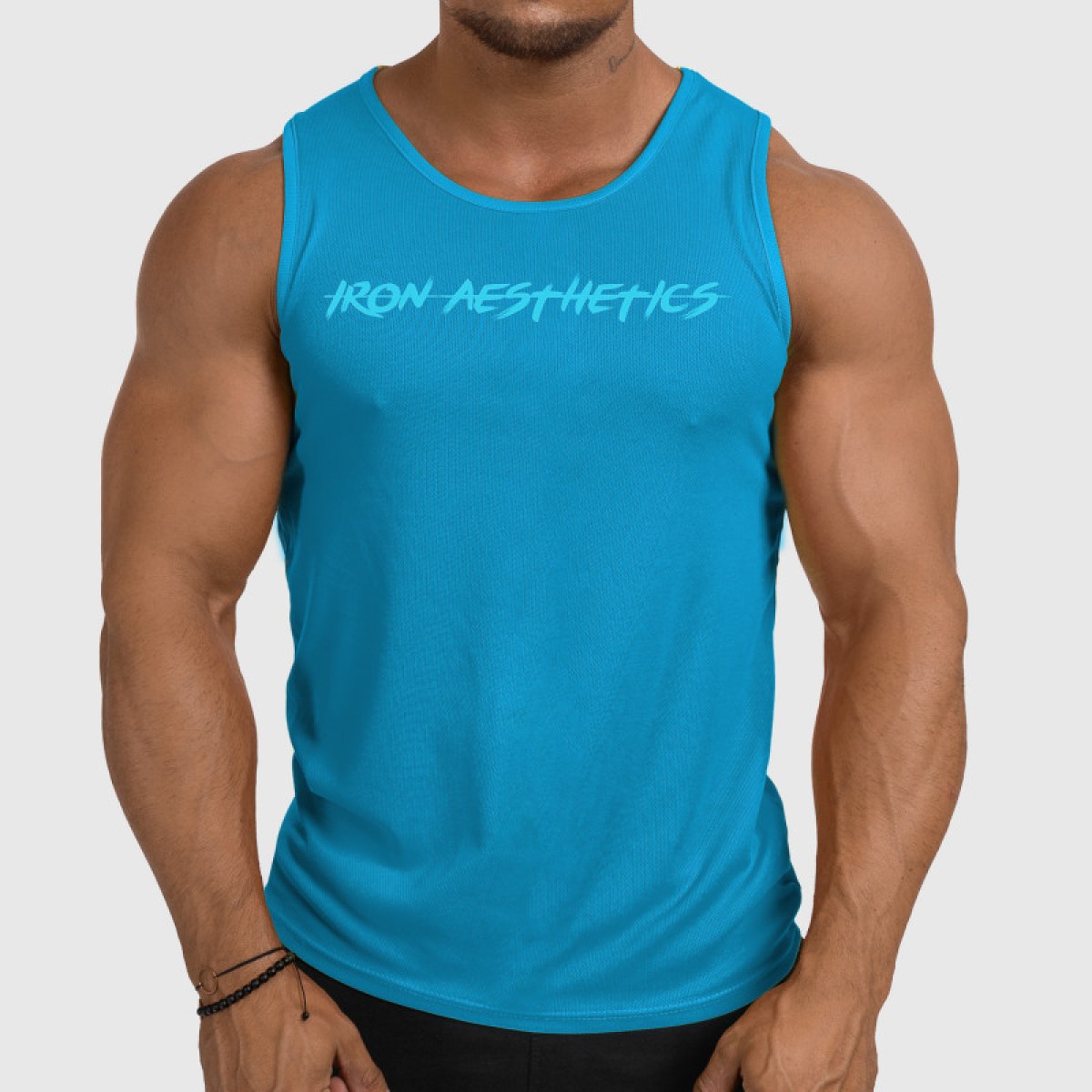 Pánske funkčné tielko Iron Aesthetics Sporty, aqua modré · záber 1