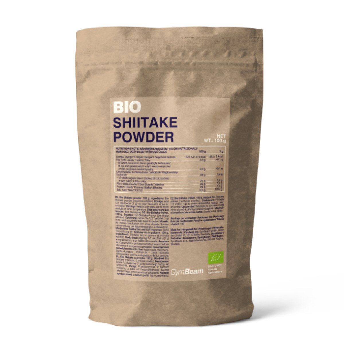 GymBeam Bio Shiitake prášok · záber 1