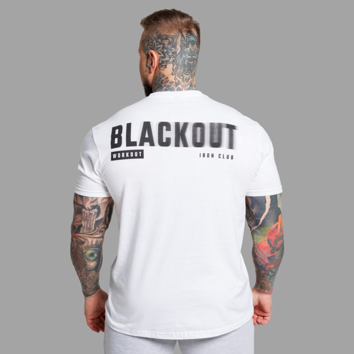 Pánske tričko Iron Aesthetics Blackout, biele · záber 3