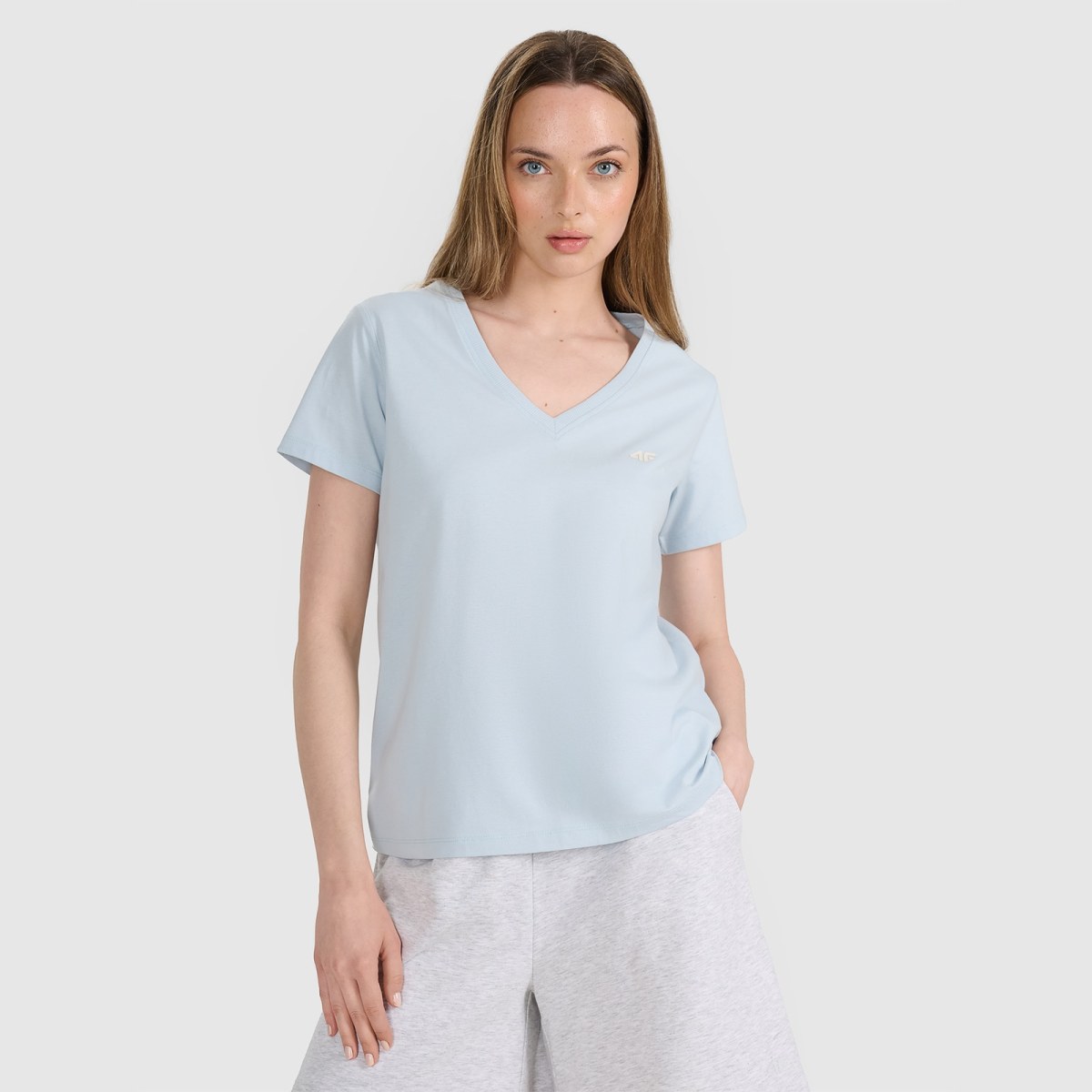 Dámske oversize hladké tričko - modrá · záber 1