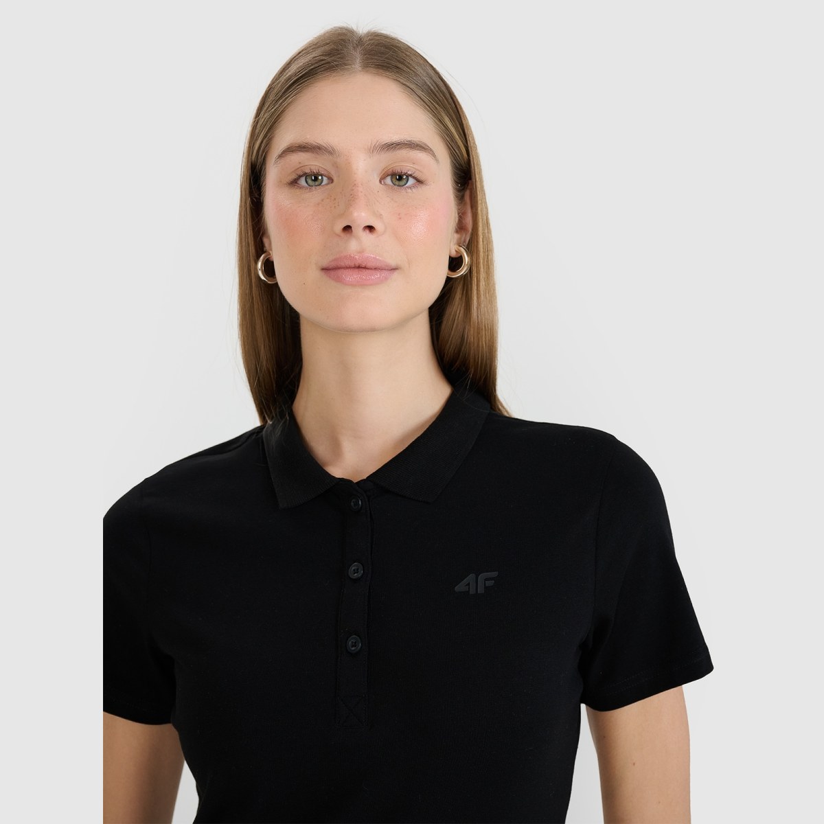 Dámska polo košeľa slim - čierna · záber 2