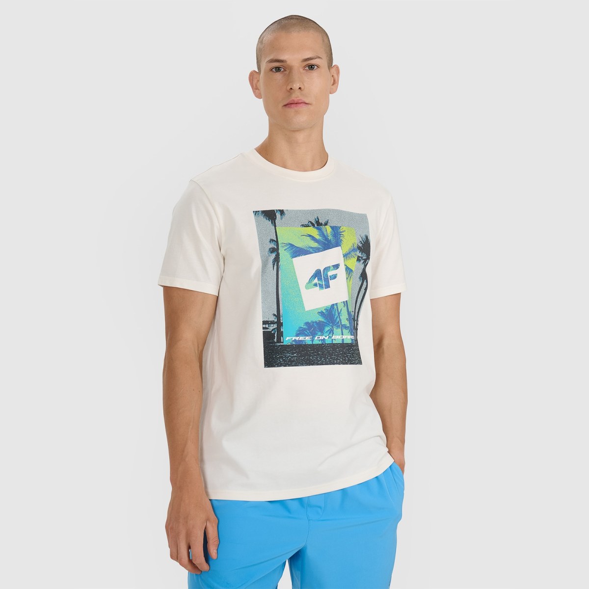 T-shirt regular s potlačou pánsky - béžový · záber 5