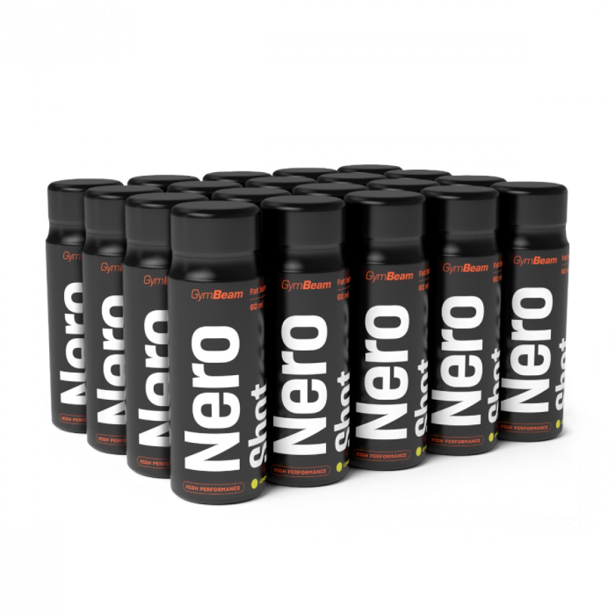 GymBeam Nero shot citrón limetka - Príchuť: Citrón limetka | Hmotnosť: 1,2 kg | Objem: 20 x 60 ml · záber 1