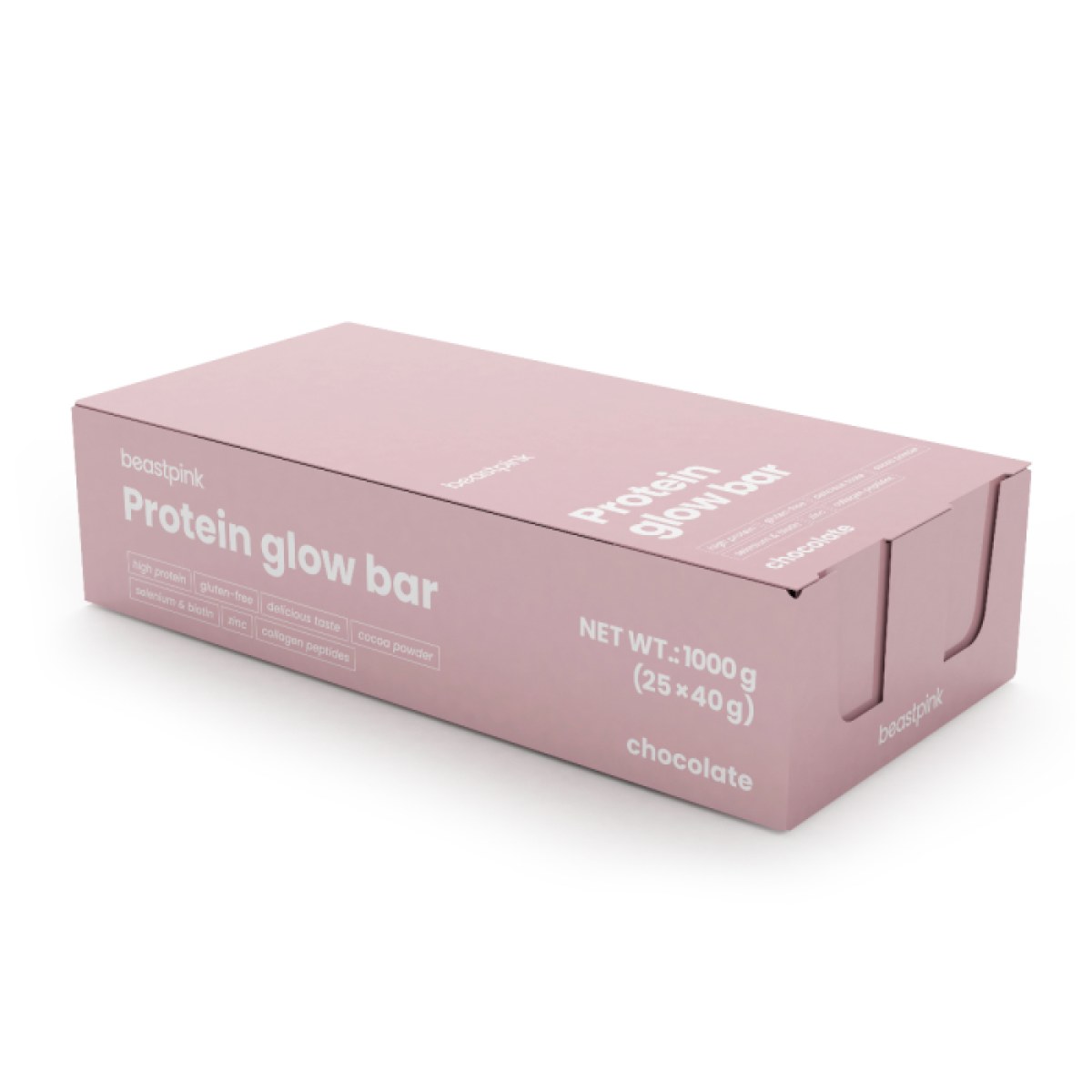 BeastPink Proteínová tyčinka GlowBar čokoláda - Príchuť: Čokoláda | Hmotnosť: 1 kg · záber 1