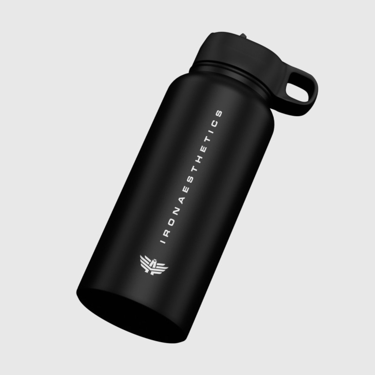Nerezová fľaša so slamkou Iron Aesthetics Flip Sip 500 ml, čierna · záber 2