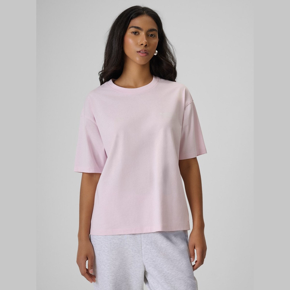 T-shirt loose s potlačou dámsky - ružový · záber 2