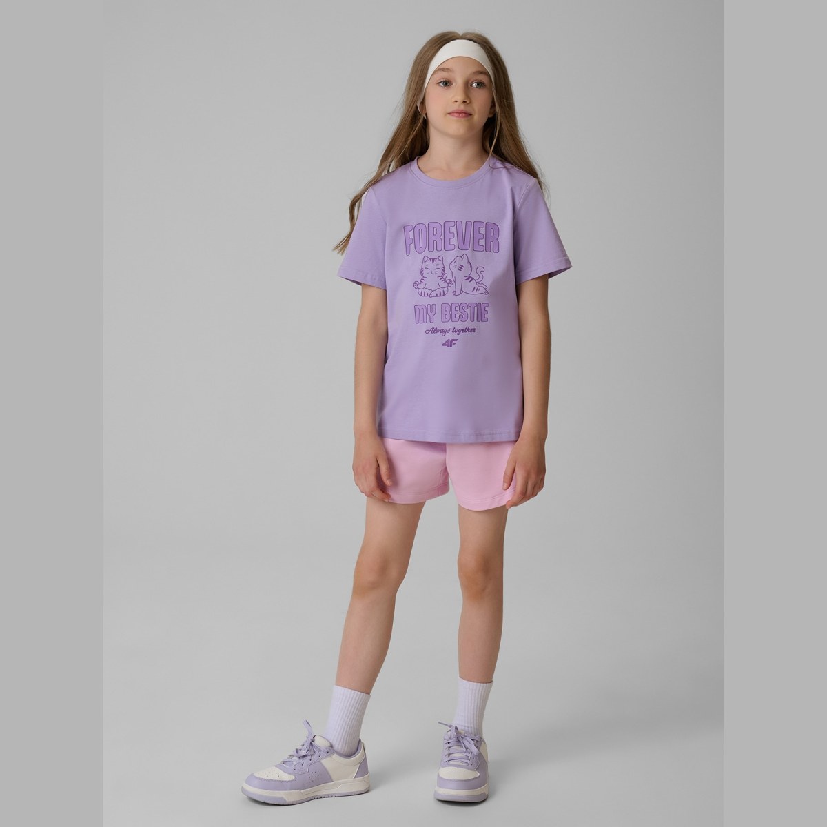Dievčenské regular tričko s potlačou - fialové · záber 12