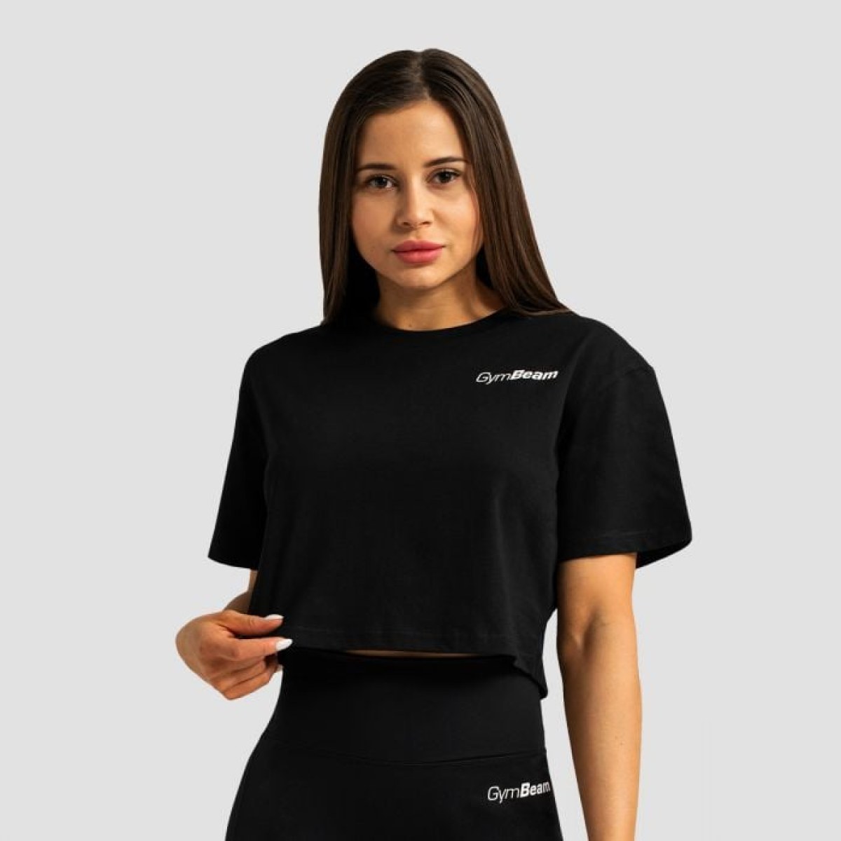 GymBeam Dámske tričko Cropped Limitless Black MM · záber 1