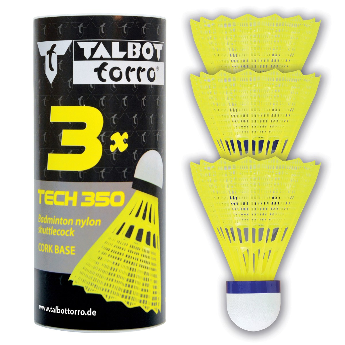 Bedmintonové loptičky TALBOT TORRO Tech 350 Medium 3 ks - žlté · záber 1
