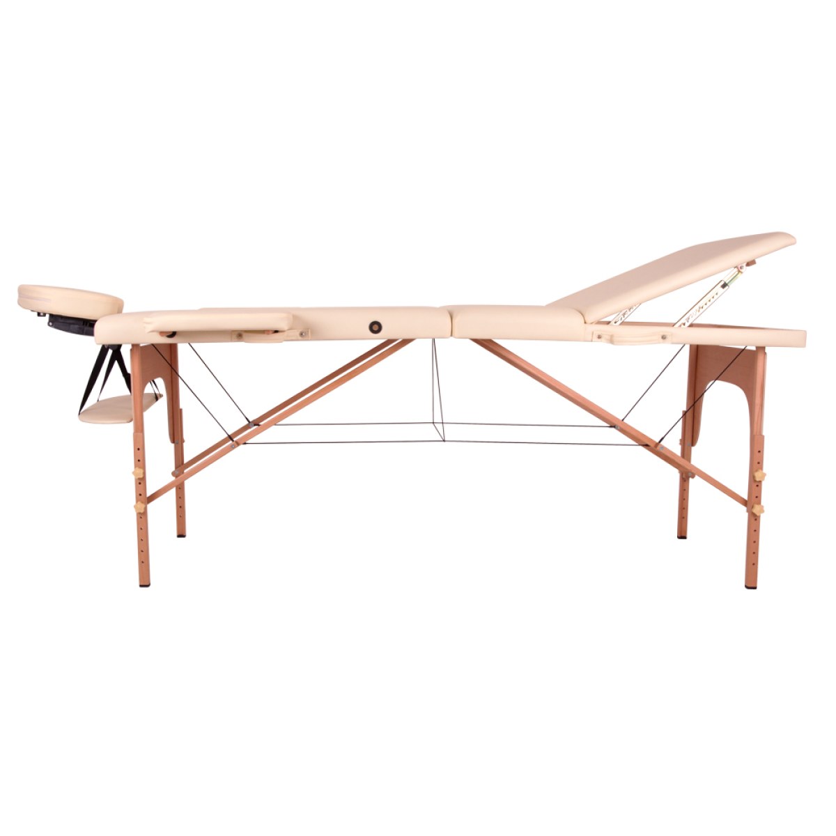 Masážne lehátko inSPORTline Japane 195x70x62-84 cm 3-dielne drevené - Farba: Čierna · záber 5