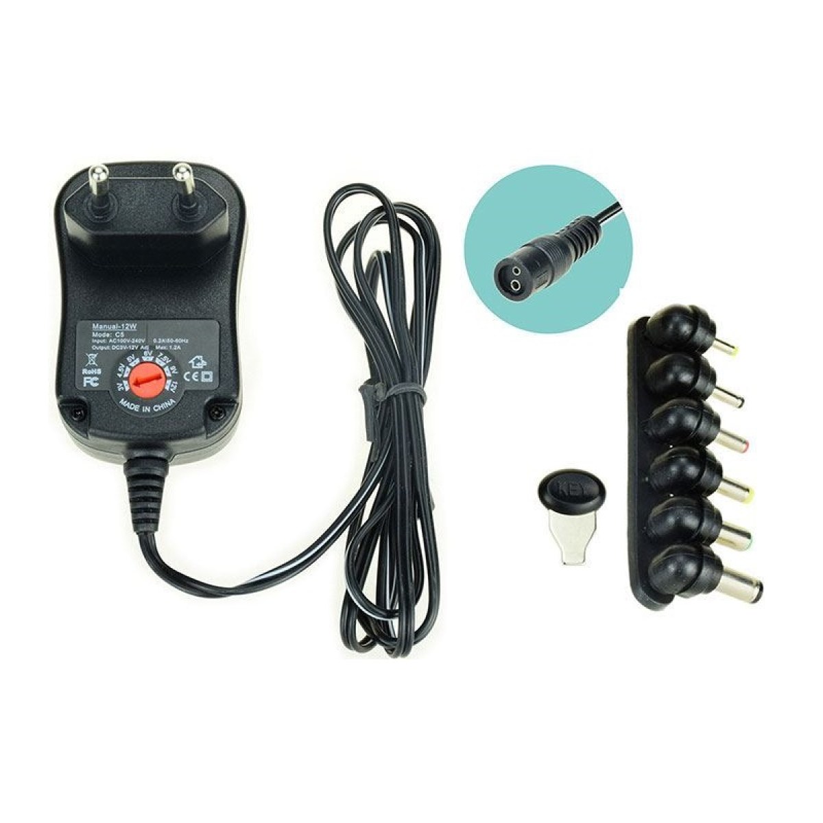 Adaptér univerzálny k fitness strojom 3-12 V - 1A · záber 1
